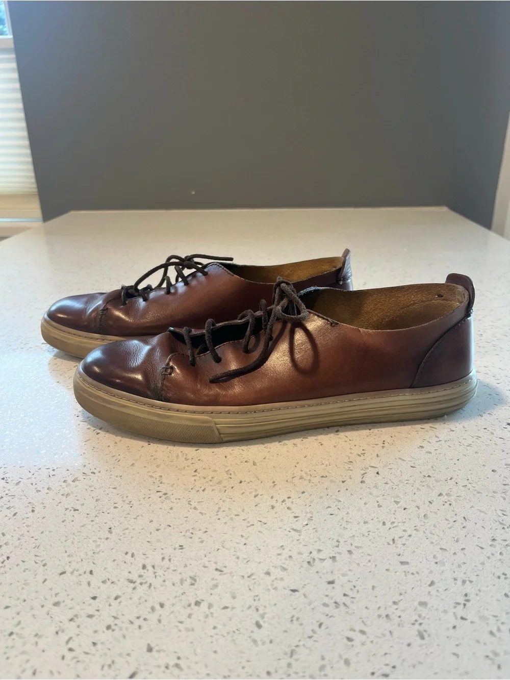 Gucci Brown Leather Lace-Up Oxfords